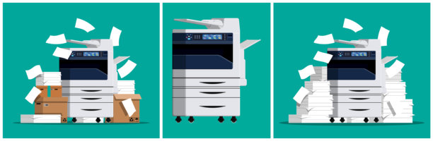 三种大型办公打印机的不同型号图片下载