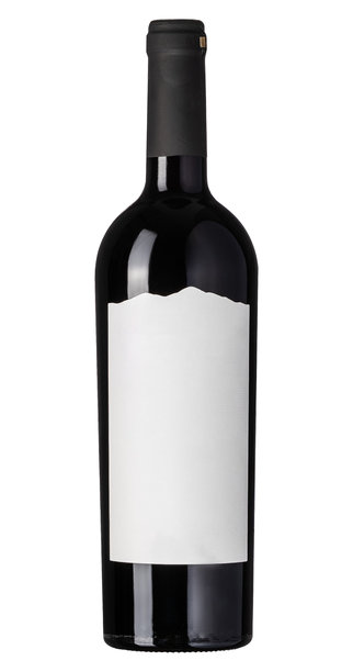 无标签红酒瓶的工作室照片，白色背景样机图片下载