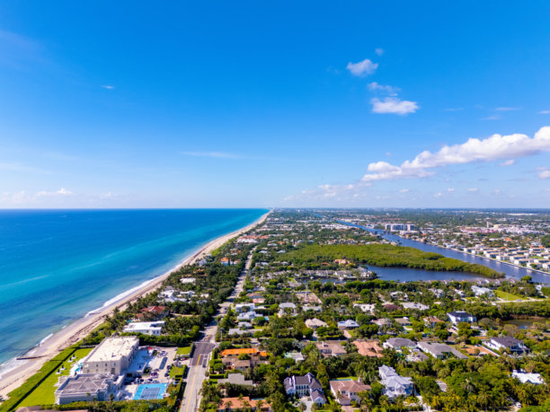 佛罗里达州海洋岭的豪华住宅航拍照片图片下载