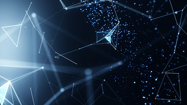 抽象数字流动粒子。网络连接背景。大数据可视化。科技背景。3D渲染。4K照片图片下载