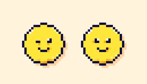 用方块绘制的可爱图片。图片下载