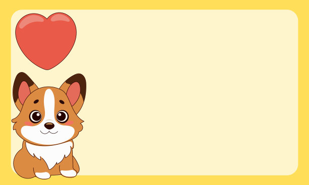 可爱的搞笑狗狗肖像。明亮积极、忠诚快乐的宠物。家养可爱的动物，卡哇伊角色艺术。搞笑快乐的柯基小狗吉祥物。涂鸦风格的可爱卡通狗狗和心形图案。图片下载