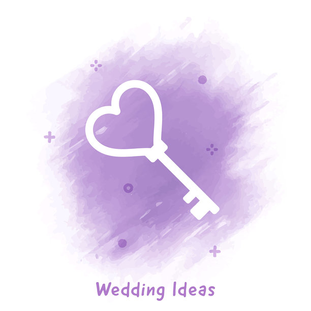 婚礼想法线图标水彩背景图片下载