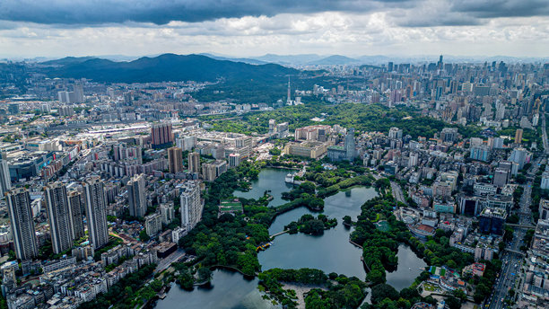 广州城市景观的航拍照片图片下载