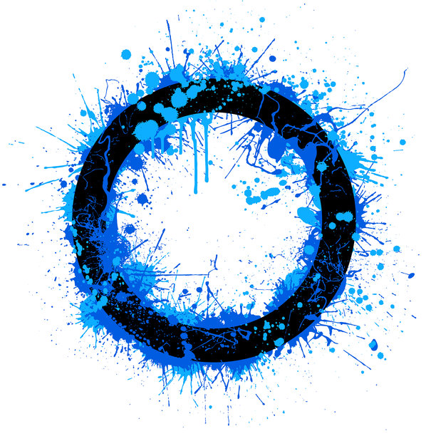 蓝色圆飞溅图片下载