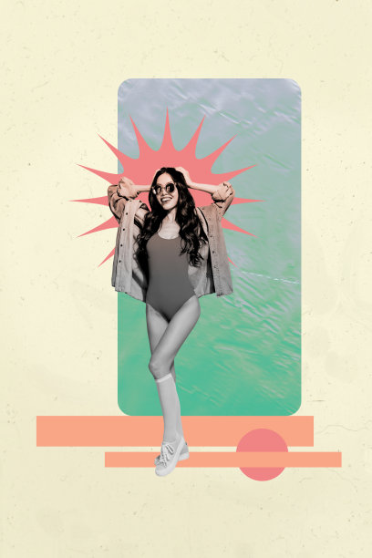 时尚的垂直照片拼贴，展示快乐的男女在迪斯科场合的舞蹈庆祝，娱乐场所的放松氛围。图片下载