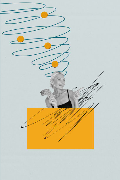 时尚艺术创意竖版照片拼贴，思考决策的女孩和男孩，涂鸦头脑风暴概念沉思图片下载