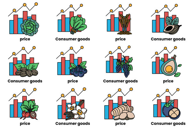 一组不同食物和价格的图片图片下载