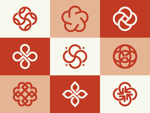 日本风格的线条和符号设计素材图片下载