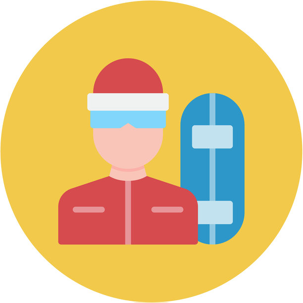 男性滑雪板运动员矢量图标图片下载