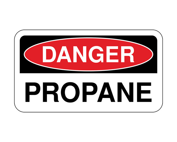 丙烷安全警告，易燃气体警报，工作场所危险标志 高质量库存图片图片下载