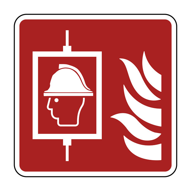 消防员电梯符号在红色安全标志上 紧急通道电梯图标用于火灾响应 高质量矢量库存图片图片下载