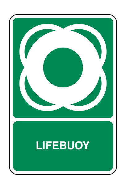 绿色安全标志上的救生圈符号及说明，紧急水上救援图标，适用于海洋和沿海安全，高质量矢量库存图片图片下载