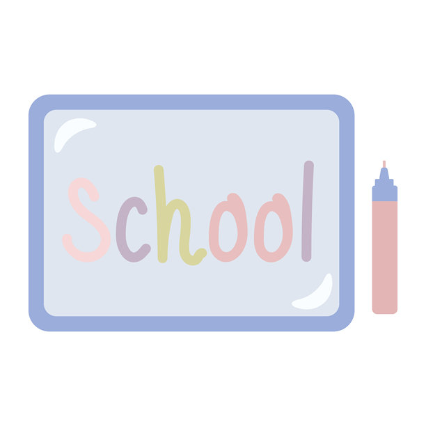 粉色调的白板和马克笔图片下载