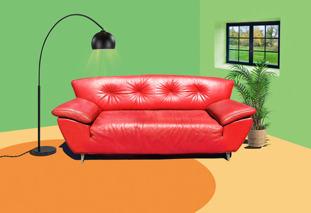 复古风格的沙发与多彩的室内环境图片下载