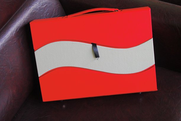 红色行李箱形状的照片册图片下载