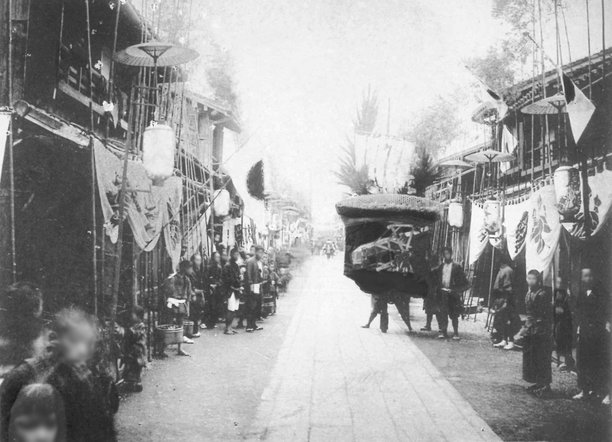 1898年日本长崎明治时期的城市风景复古照片图片下载