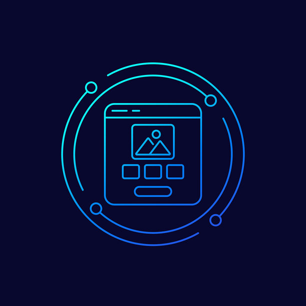 AI生成器图标，生成图像或照片，线性设计图片下载