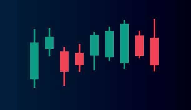 全球金融市场概念，蜡烛图模式叠加在世界地图背景上。绿色和红色的交易蜡烛代表外汇、股票和加密货币交易中的牛市和熊市走势。图片下载
