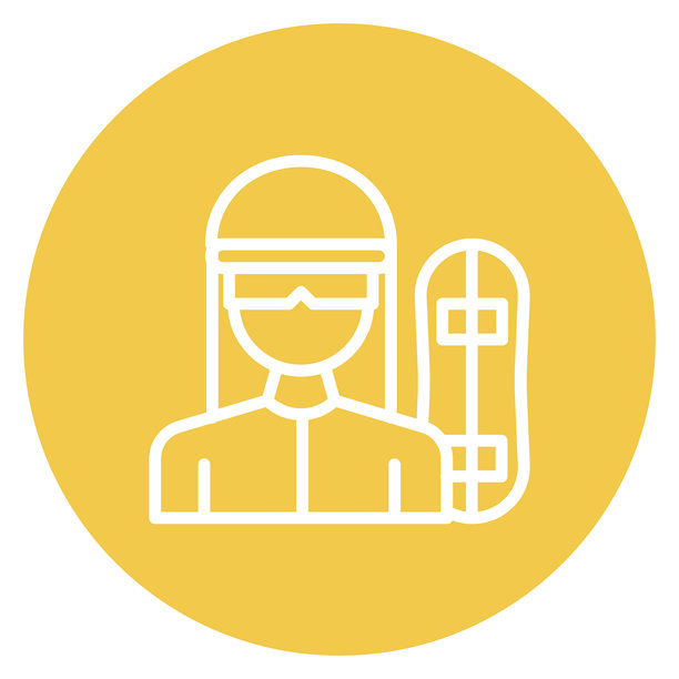 女性滑雪板运动员矢量图标图片下载