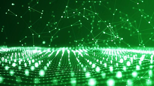 抽象数字技术背景。数字线框二进制代码图形背景4K照片图片下载