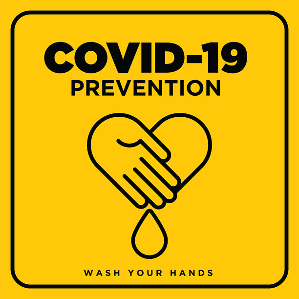 洗手的警告标志。黄色警告标志，关于冠状病毒或covid-19预防病媒插图图片下载