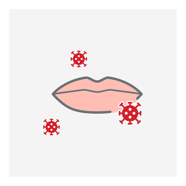预防病毒感染通过不接触嘴，covid-19感染概念图片下载