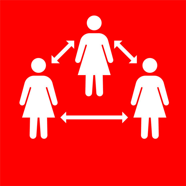 新冠肺炎社交距离图标图片下载