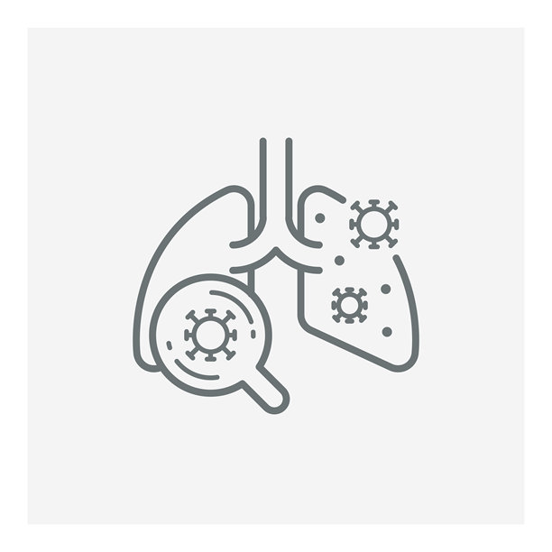 新冠病毒感染肺部图标图片下载
