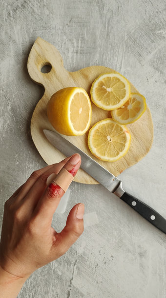 受伤手指上的绷带特写照片图片下载