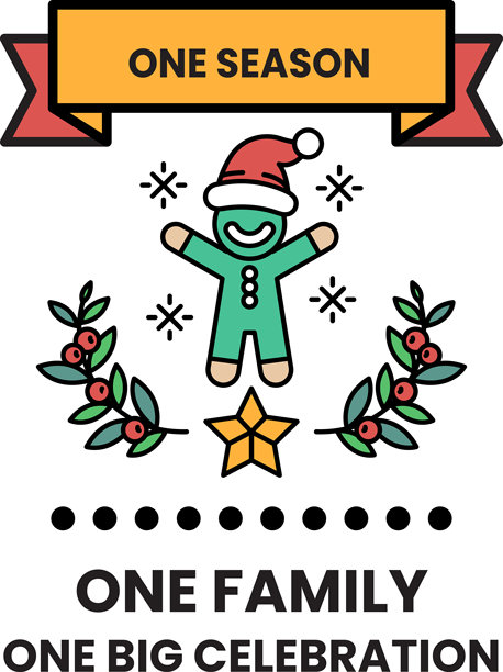 一张黑白海报，上面有一条白色丝带和一个姜饼人的图片图片下载