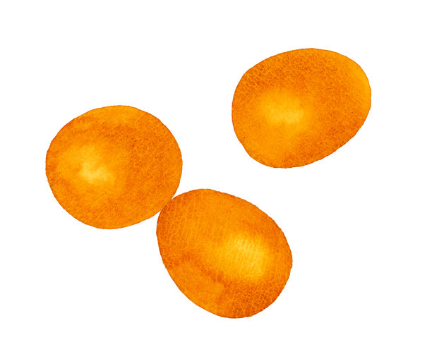 一组红色鸡蛋。手绘水彩插图素材。图片下载