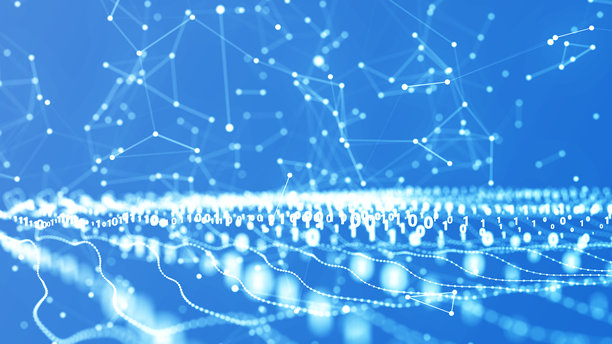 抽象数字技术背景。数字线框二进制代码图形背景4K照片图片下载