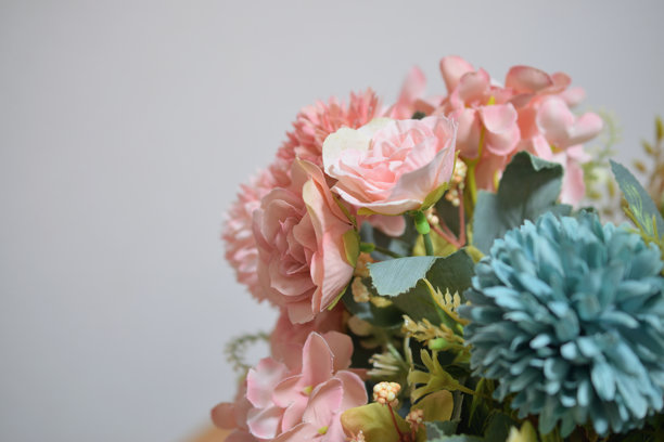 一张美丽花卉在室内花瓶中摆放的照片图片下载