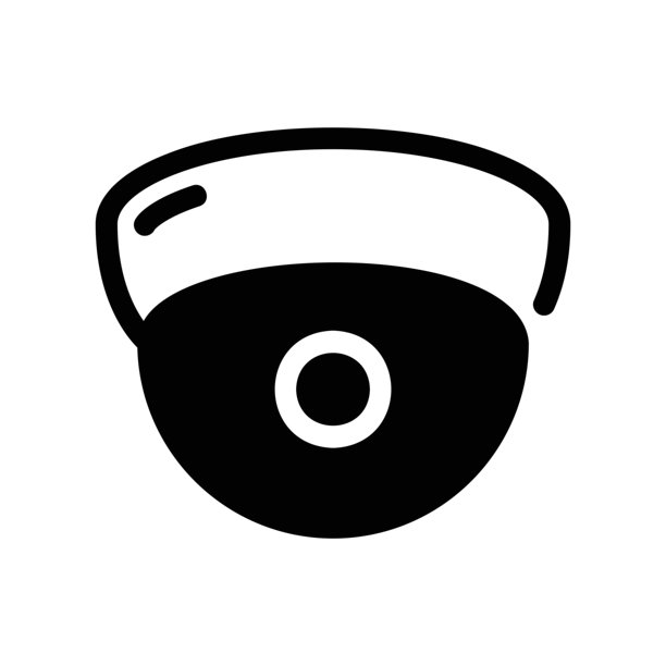 正面视图的天花板安装圆顶监控摄像头，用于广泛监控图片下载