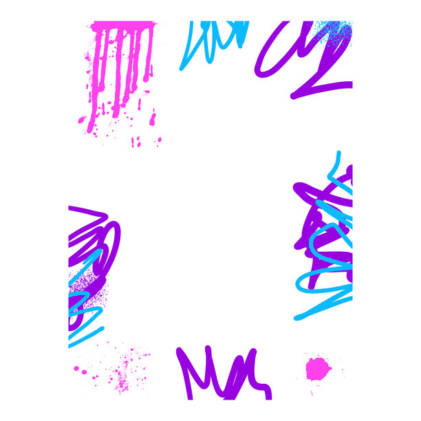 磨砂白色模板照片框。涂鸦喷漆艺术样板贴纸背景。带有喷涂线条的边框。用于照片和文本的墨水装饰。图片下载