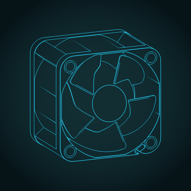 微电子用微型风扇等距蓝图图片下载