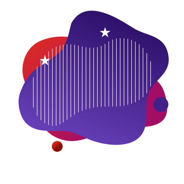 充满活力的抽象形状，结合现代设计元素和星星装饰，完美适用于动态品牌形象。图片下载