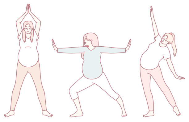 孕妇进行瑜伽练习以增强健康和整体福祉图片下载