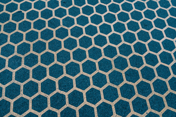 盐湖城，犹他州市中心人行道上的六角蜂窝图案瓷砖照片图片下载