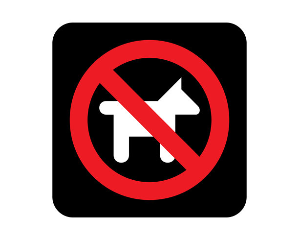 禁止带狗标志图标，适用于公共公园、市政建筑和法律合规区域，高质量矢量库存图片图片下载