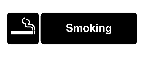 吸烟图标，带点燃的香烟和上升的烟雾，适用于指定吸烟区、酒店区域和市民用户界面系统的简约标识图标 高质量矢量库存图片图片下载