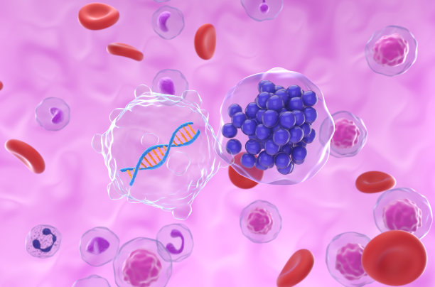 弥漫性大B细胞淋巴瘤（DLBCL）的基因治疗 - 近距离3D插图图片下载