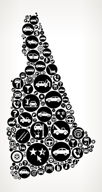 新罕布什尔汽车和汽车修理图标背景图片下载