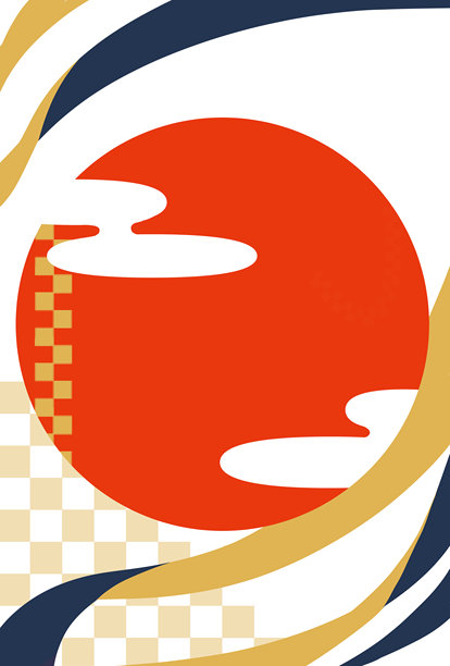 现代日本图案背景素材（竖排书写）图片下载