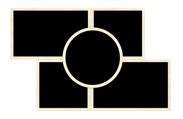 五张复古照片的模板拼贴。用于剪贴簿的 moodboard 图片相册网格。复古风格的 mood board 布局。孤立在白色背景上。可供您添加文字和照片的复制空间。图片下载