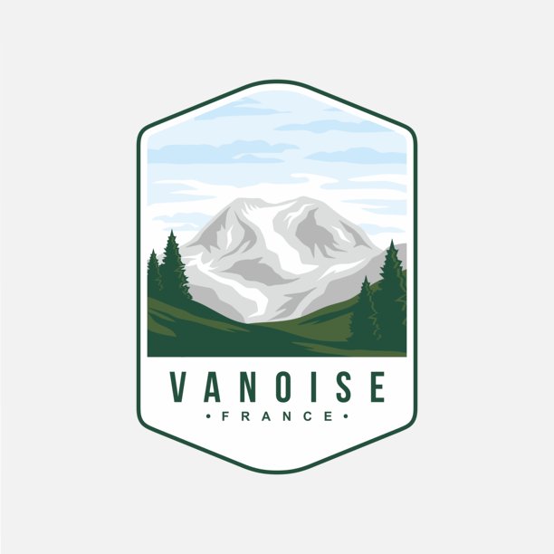瓦诺瓦斯国家公园徽章贴纸图标插画图片下载