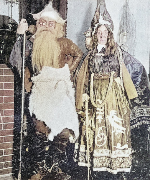 古董照片：滑稽的装扮情侣图片下载