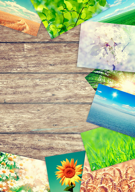 老旧纸张和照片组成的相框图片下载