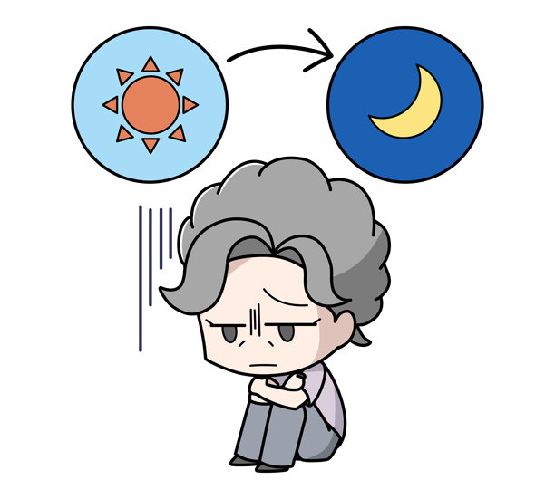 一位老年妇女整日郁郁寡欢的插画图片下载